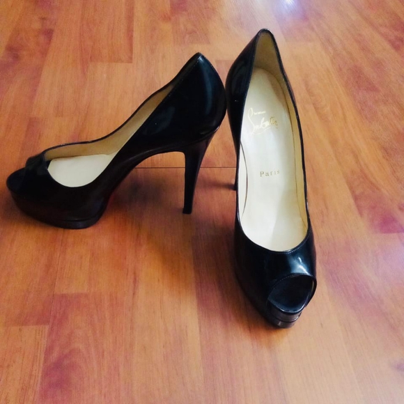 Christian Louboutin,verve prive, 120 peep toe patent leather,stilleto,pre-loved - Picture 8 of 9